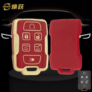 CEC3T1-Red-Gold Plating- Car Key Cover For Chevrolet GMC