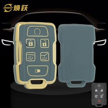 CEC3T1-Granny Grey-Gold Plating- Car Key Cover For Chevrolet GMC