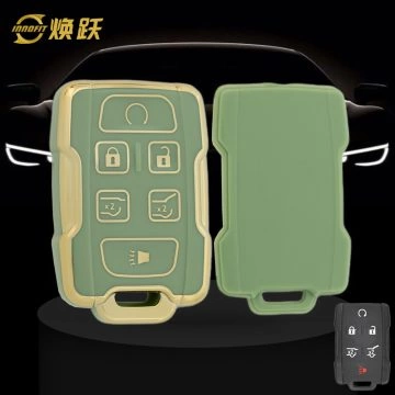 CEC3T1-Green-Gold Plating- Car Key Cover For Chevrolet GMC