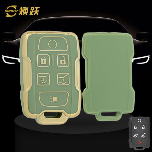 CEC3T1-Green-Gold Plating- Car Key Cover For Chevrolet GMC