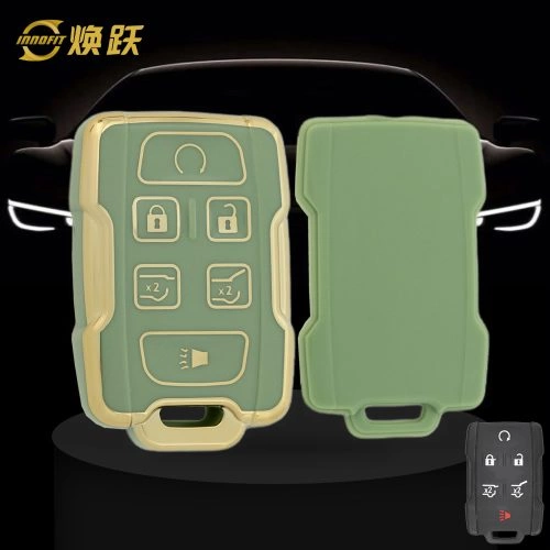 CEC3T1-Green-Gold Plating- Car Key Cover For Chevrolet GMC