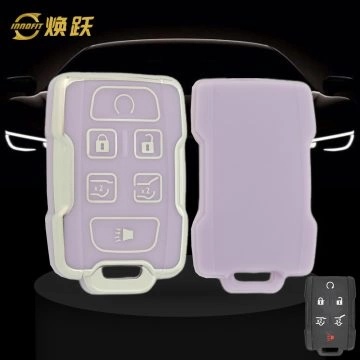 CEC3T1-Purple-Silver Plating- Car Key Cover For Chevrolet GMC