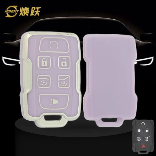 CEC3T1-Purple-Silver Plating- Car Key Cover For Chevrolet GMC