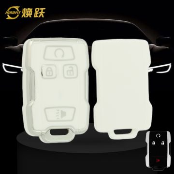 CEC1T1-White-Silver Plating- Car Key Cover For Chevrolet