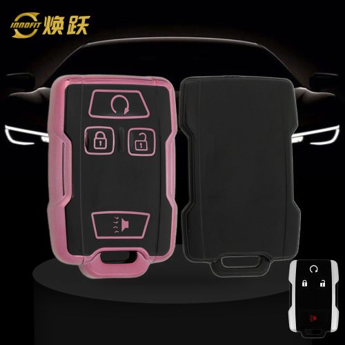 CEC1T1-Black Glue Style-Pink Plating- Car Key Cover For Chevrolet