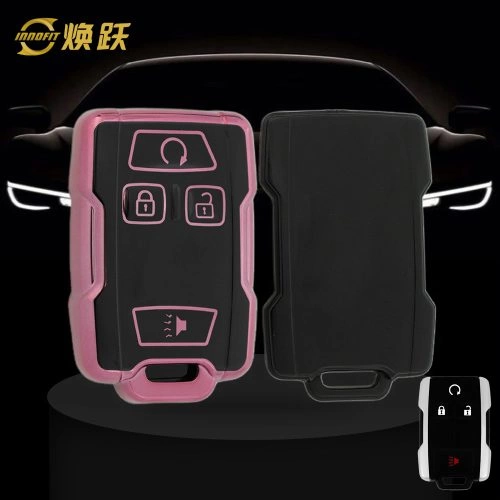 CEC1T1-Black Glue Style-Pink Plating- Car Key Cover For Chevrolet