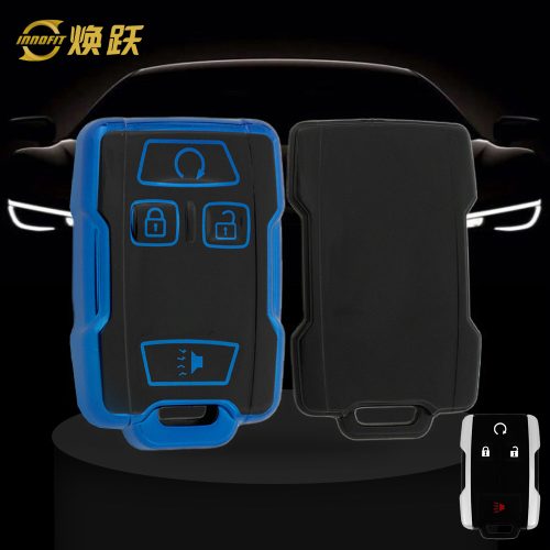 CEC1T1-Black Glue Style-Blue Plating- Car Key Cover For Chevrolet