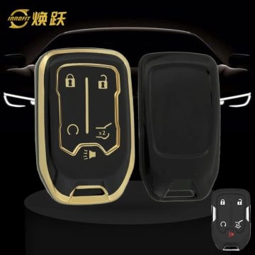 CEB3T1-Black-Gold Plating- Car Key Cover For Chevrolet GMC
