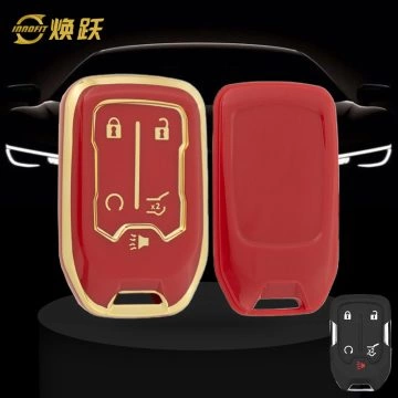 CEB3T1-Red-Gold Plating- Car Key Cover For Chevrolet GMC