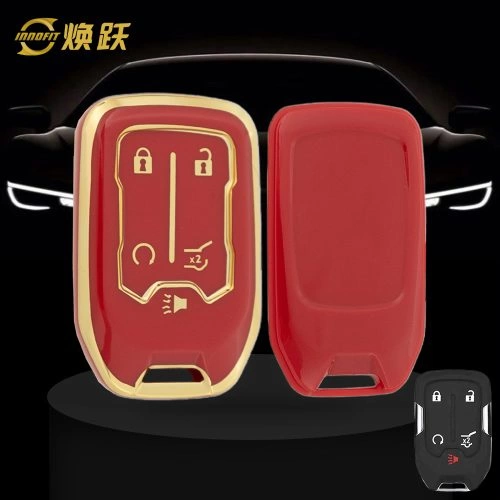 CEB3T1-Red-Gold Plating- Car Key Cover For Chevrolet GMC