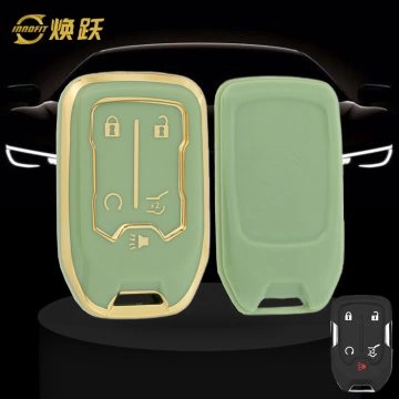 CEB3T1-Green-Gold Plating- Car Key Cover For Chevrolet GMC