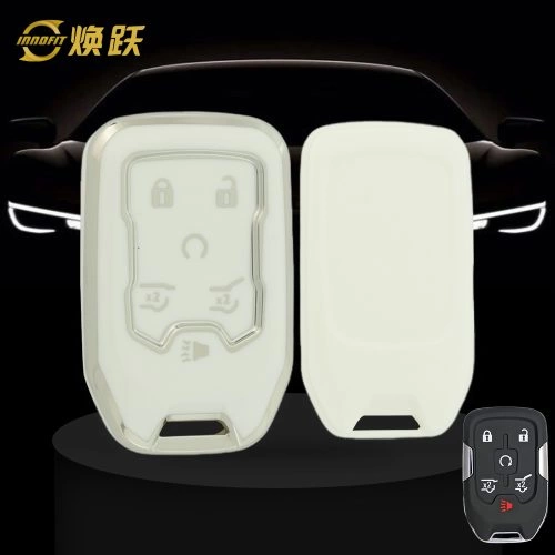 CEB2T1-White-Silver Plating- Car Key Cover For Chevrolet