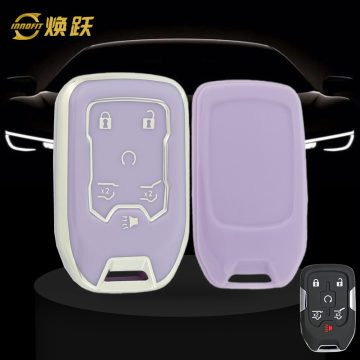 CEB2T1-Purple-Silver Plating- Car Key Cover For Chevrolet