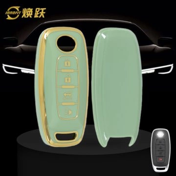 NIA4T1-Green-Gold Plating- Car Key Cover For Nissan