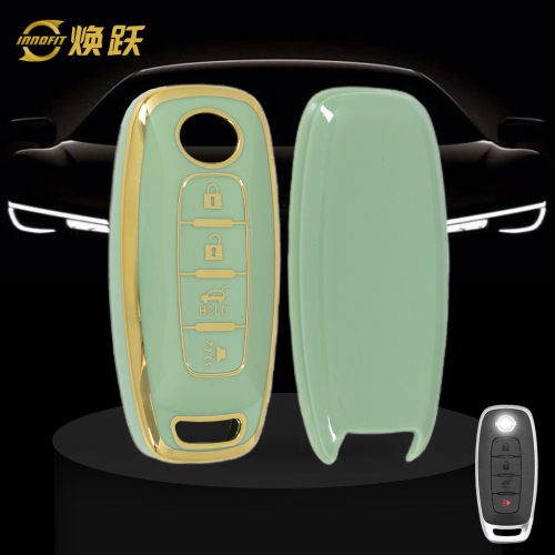 NIA4T1-Green-Gold Plating- Car Key Cover For Nissan