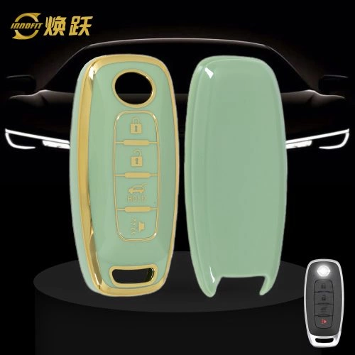 NIA4T1-Green-Gold Plating- Car Key Cover For Nissan