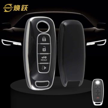 NIA4T1-Black-Silver Plating- Car Key Cover For Nissan