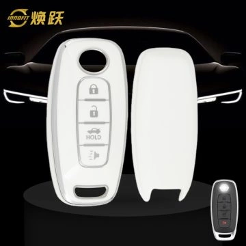 NIA4T1-White-Silver Plating- Car Key Cover For Nissan