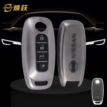 NIA4T1-Black-Metal Gray Plating- Car Key Cover For Nissan