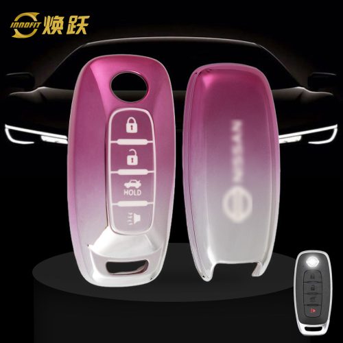 NIA4T1-Gradient Pink- Car Key Cover For Nissan
