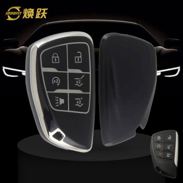 CEV4T1-Black-Silver Plating- Car Key Cover For Chevrolet Buick GMC