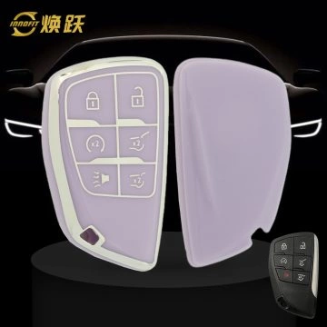 CEV4T1-Purple-Silver Plating- Car Key Cover For Chevrolet Buick GMC