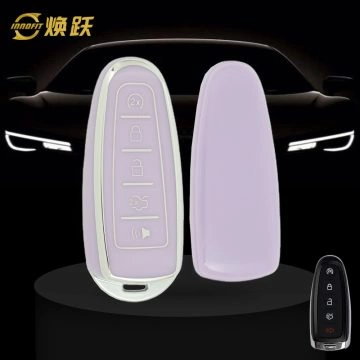 FOJ1T1-Purple-Silver Plating- Car Key Cover For Ford LINCOLN