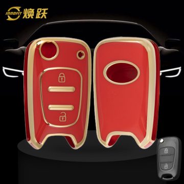 HYG1T1-Red-Gold Plating- Car Key Cover For Hyundai Kia