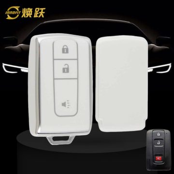 TOF2T1-White-Silver Plating- Car Key Cover For Toyota