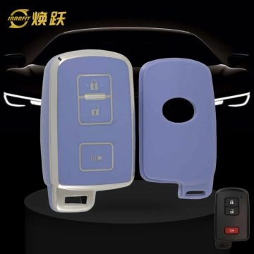 TOD5T1-Light Blue-Silver Plating- Car Key Cover For Toyota