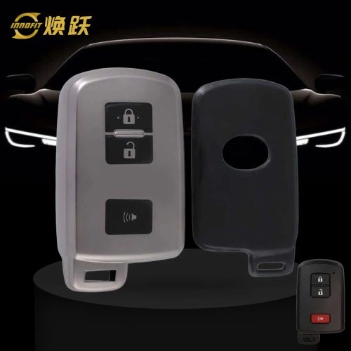 TOD5T1-Black-Metal Gray Plating- Car Key Cover For Toyota