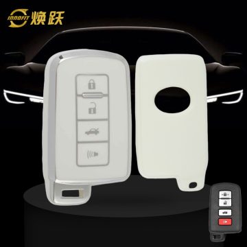 TOD4T1-White-Silver Plating- Car Key Cover For Toyota