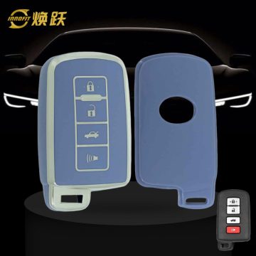 TOD4T1-Light Blue-Silver Plating- Car Key Cover For Toyota