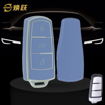 VOH1T1-Light Blue-Silver Plating- Car Key Cover For Volkswagen