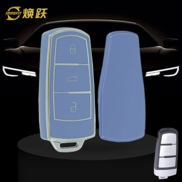 VOH1T1-Light Blue-Silver Plating- Car Key Cover For Volkswagen