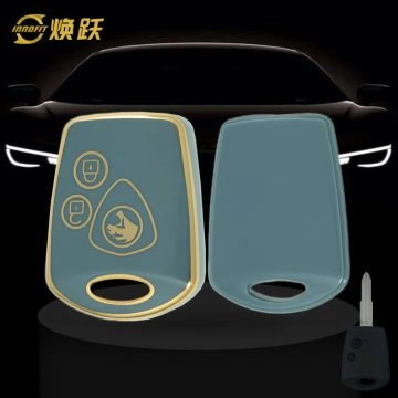 PRD1T1-Granny Grey-Gold Plating- Car Key Cover For Proton