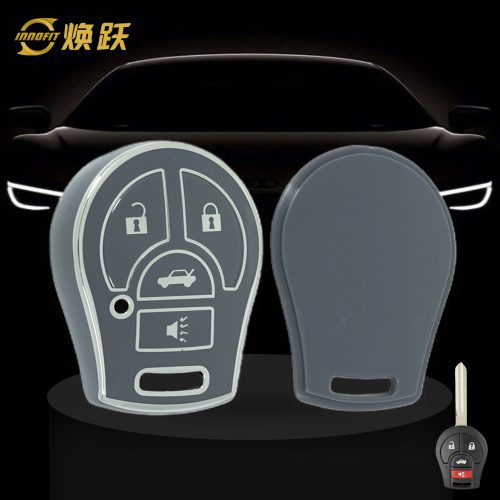 NIE4T1-Space Gray-Silver Plating- Car Key Cover For Nissan Renault