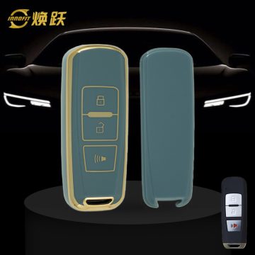 PRA1T1-Granny Grey-Gold Plating- Car Key Cover For Proton