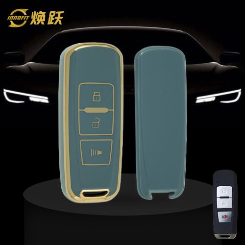 PRA1T1-Granny Grey-Gold Plating- Car Key Cover For Proton