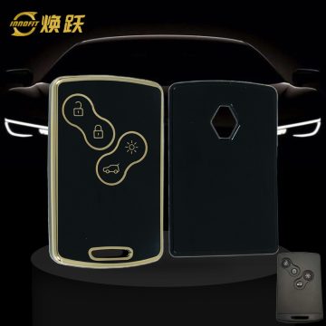 REF1T1-Black-Gold Plating- Car Key Cover For Renault