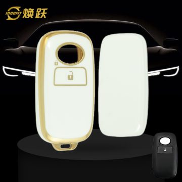 PEB1T1-White-Gold Plating- Car Key Cover For Perodua