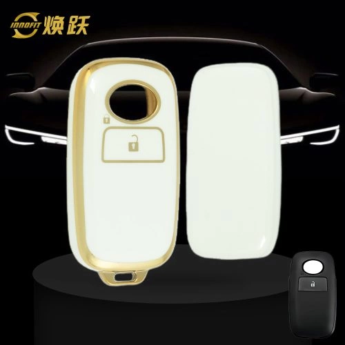 PEB1T1-White-Gold Plating- Car Key Cover For Perodua