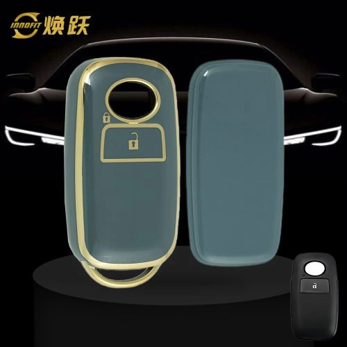 PEB1T1-Granny Grey-Gold Plating- Car Key Cover For Perodua