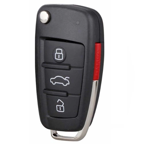 AUD2T1-Light Blue-Silver Plating- Car Key Cover For Audi