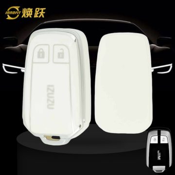 LSC1T1-White-Silver Plating- Car Key Cover For Isuzu
