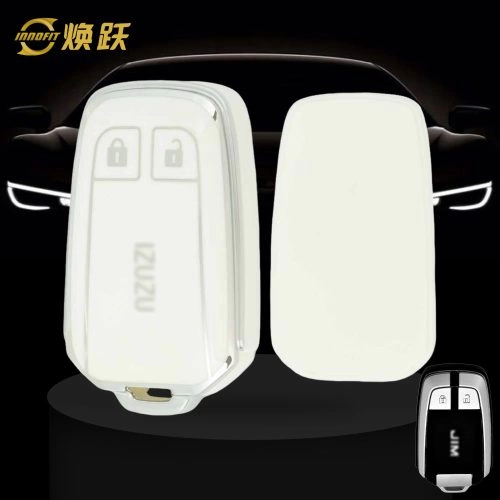LSC1T1-White-Silver Plating- Car Key Cover For Isuzu