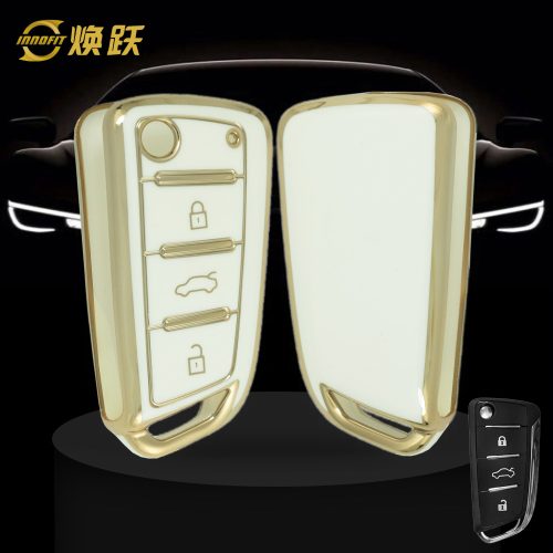 JAB1T1-White-Gold Plating- Car Key Cover For JAC