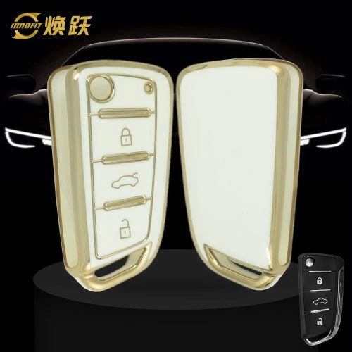 JAB1T1-White-Gold Plating- Car Key Cover For JAC