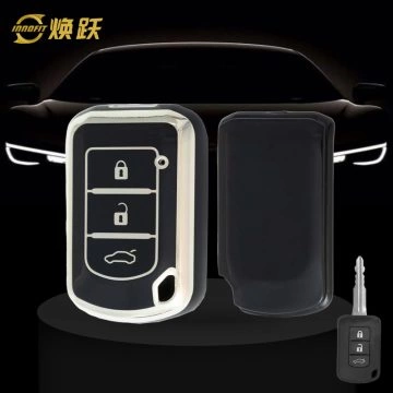 MIG1T1-Black-Silver Plating- Car Key Cover For Mitsubishi