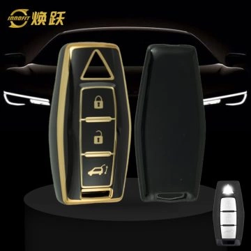 MIF2T1-Black-Gold Plating- Car Key Cover For Mitsubishi